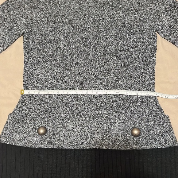 BCX Womens Gray & Black Ribbed Long Sleeve Above The Knee Sweater Dress S\M. NWT - Picture 9 of 12